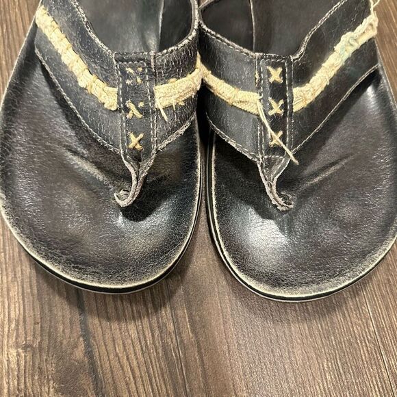 Justin western leather beachy mens 13 black flip flops main image 6